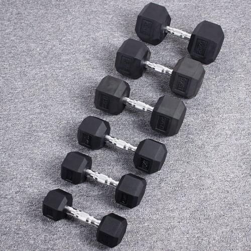 Gym Commercial Rubberized Dumbbells Full Set Of 20KG Household 15KG Indoor Fitness Wholesale Sports Equipment