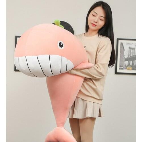 Kawaii 65/80/100cm Cute Down Cotton Soft Whale Plush Blue Sea Animals Stuffed Toy Shark Soft Pillow Kids Xmas Birthday Gift 2021
