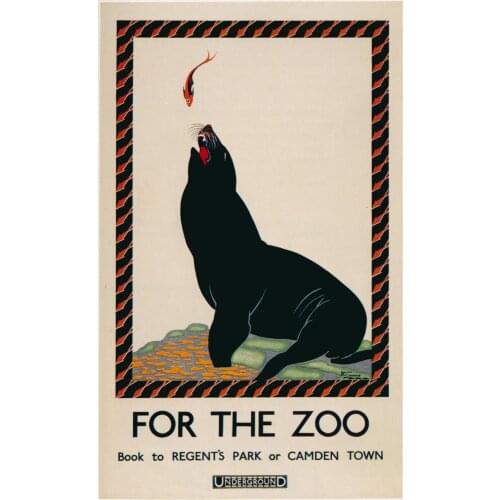400X300MM London-Underground-For-the-Zoo-Book-to-Regent-Park-Camden-Town-1925 jumbo fridge magnet SFM-0484