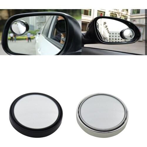 Small Round HD Car Rear View Mirror 360 Degree Rotary Push Large Vision Reverse Assist Blind Spot Mirror Car Accessories