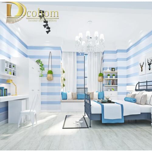 Pink Blue Beige Cream white 3D Stripe Baby Boys Bedroom Wallpaper Kids Rooms Wall Paper Child Papel de Parede