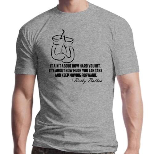 New Rocky Balboa Boxing Gloves Quote Keep Moving Forward Color T-Shirt(1)