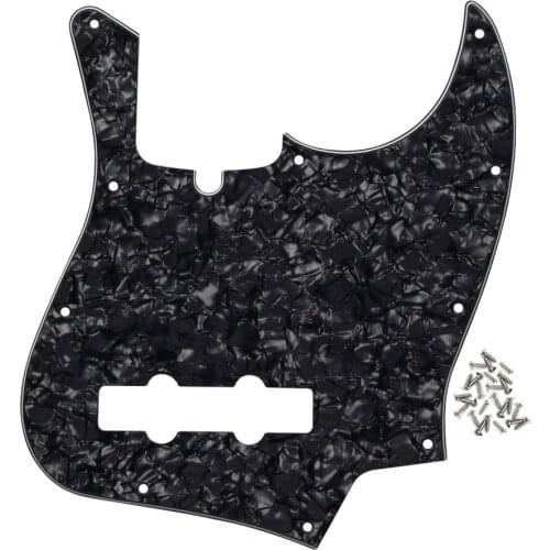 New American Mexico Standard JB Bass Pickguard Scratch Plate & Screws for 10 Hole 4 String Bass Parts Black Pearl