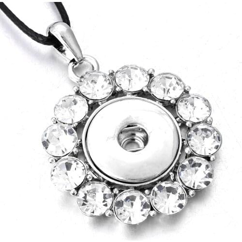 New Flower Snap Button Necklace with Chain Vintage Metal Snap Pendant Necklace fit 18mm 20mm Snap Button Jewelry For Women