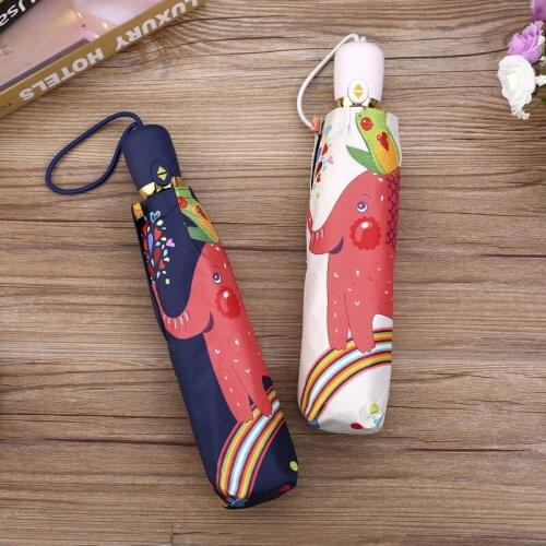 New Pocket Mini Umbrella Tri-Fold Automatic Vinyl Sunscreen Automatic Double-Layer Rain Umbrella Windproof Durable Sun Umbrellas