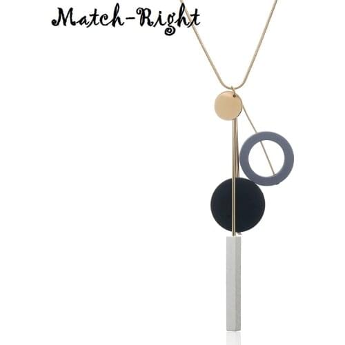 Womens Sweater Long Necklace for Women Geometric Beads Necklaces & Pendants New Jewelry Collare Mujer Collier Colar MX086