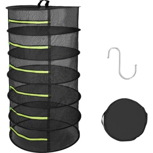 Hanging Drying Net Rack With Zippers 6 Tiers Breathable Durable Mesh Shelf for Plant Vegetable Flowers Herb Drying Net tool