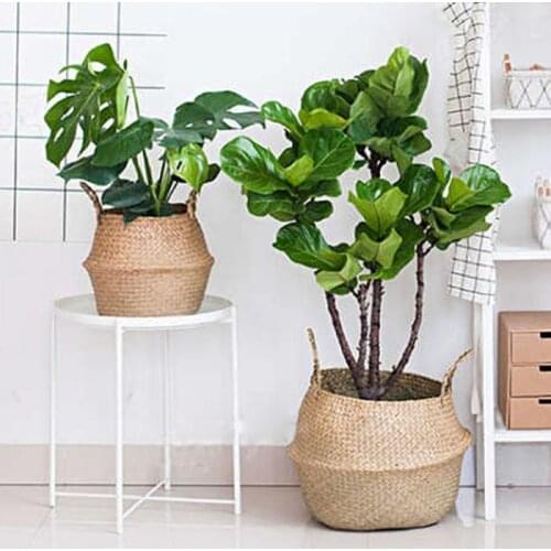 Wickerwork Basket Rattan Hanging Flower Pot Dirty Laundry Hamper Storage