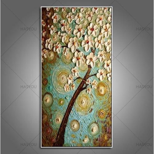 Handpainted flower Oil Painting on Canvas kinfe flower oil painting Wall Art picture for bedroom living room Home Decoration