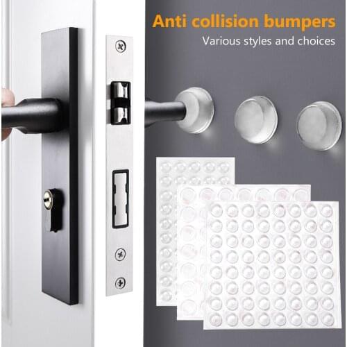 Self-Adhesive Pads Cabinet Bumpers Door Stops Rubber Damper Buffer Cushion Noisy Clear Furniture Protective Hardware For Kitchen