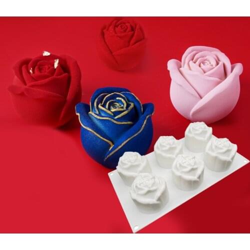 Meibum 4 Types Rose Mousse Pastry Moulds Silicone Cake Molds Kitchen Baking Tools Valentines Day Dessert Decorating Bakeware
