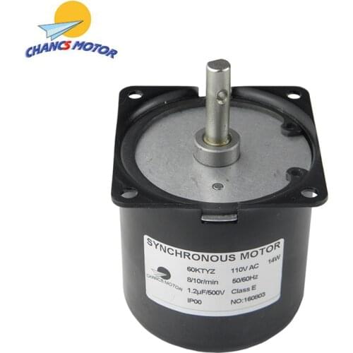 Synchronous Gear Motor CHANCS 60KTYZ AC 110V 8/10RPM CW/CCW 14W With Bracket For Food Machinery