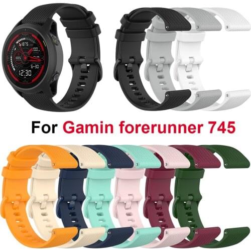 Compatible with Garmin Forerunner 745 Straps, 22mm Soft Silicone Replacement Bands for Garmin Forerunner 745 Smartwatch