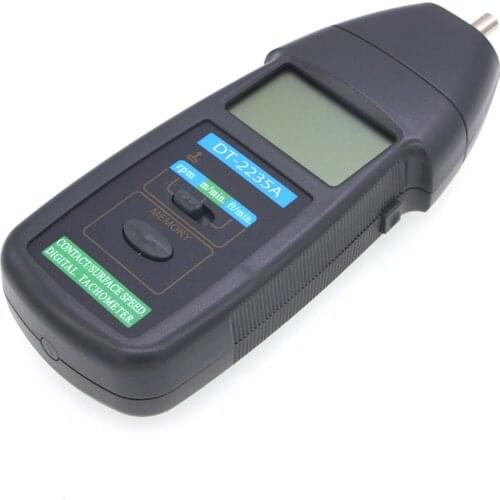 ANENG 5 Digits LCD DT2235B Contact Type Digital Display Tachometer RPM Tester Motor Speed Gauge Meter Black