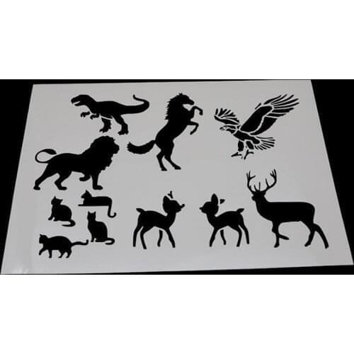 1pc Stencils Animal Painting Template Embossing Coloring Embossing Stencils Accessories Scrapbooking Office School Supplies