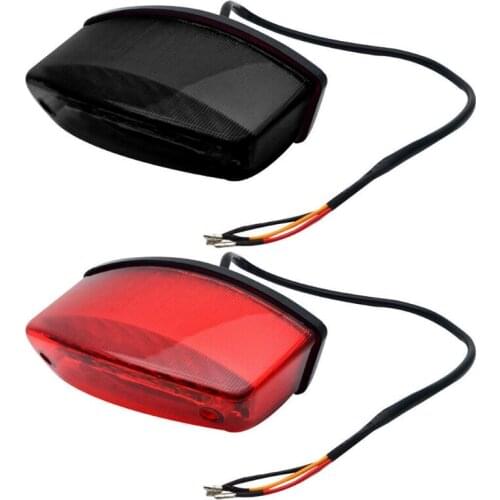 Universal 12V Motorcycle License Plate Light Red Tail Rear Light Brake Stop Lamp 6XDB