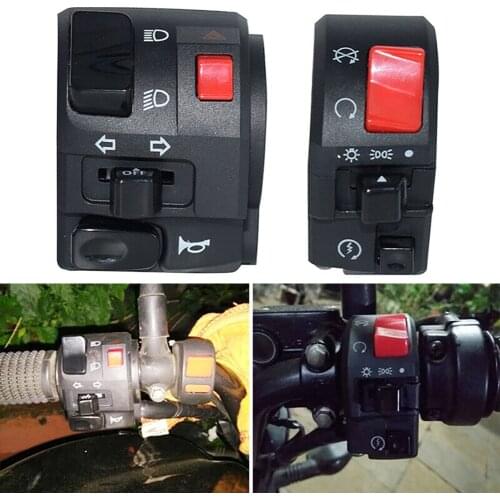 Universal 7/8" 22MM HeadlightsTurn Signal Lights Horn Motorcycle Handlebar MountPush Button Horn Beam Turn Switch