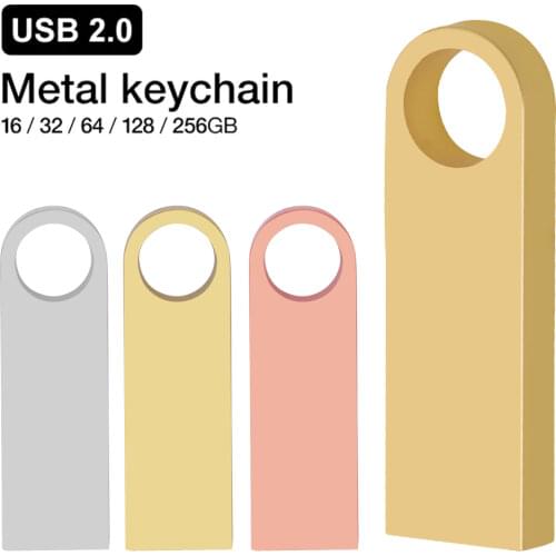 Metal memoria usb flash drive 32GB pendrive 128GB 64GB waterproof pen drive 16GB 8GB flash usb 2.0 cle usb stick key Custom logo