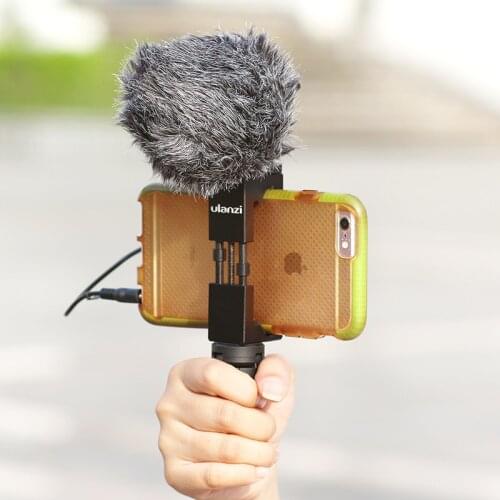 Ulanzi Smartphone Video Microphone with Handle Grip Tripod for iPhone HuaWei Filmmaking Rig stabilizer Live Streaming shotgunMic