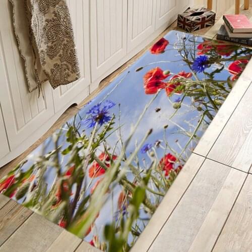 Four Seasons Like Spring Pattern Kitchen Entrance Door Mat Anti-Slip Floor Rug Bathroom Area Hallway Free Shipping