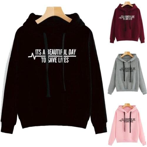 Women Long Sleeve Letter Print Hoodie Women Fashion Loose Hooded Top for Shopping Daily Wear
