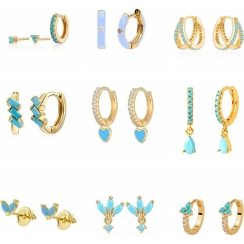 CANNER Earrings For Women 925 Sterling SilverIns Turquoise Earrings Dangle Mom Gift Unusual Cartilage Vintage 2021 Trend