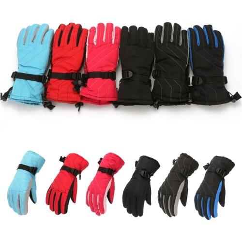 Winter Ski Gloves Fleece Warm Snowboard Gloves Ultralight Waterproof Outdoor Sports Thermal Snow Gloves For 13-18 Years Kids