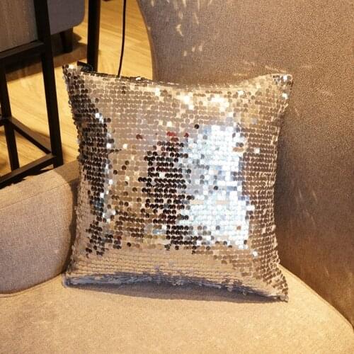 Golden Black Silver Sequins Pillow Cover Colorful Sofa Cushion Bedside Pillowcase Hotel Restaurant New Home Decoration JS321C