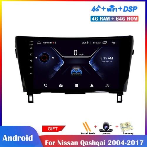 10 inch Android Multimedia Player For Nissan Qashqai 2014-2017 DSP Car Radio Stereo GPS Navigation IPS Screen No 2 din