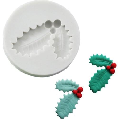 Wholesale 10 Pcs/lot Christmas Berry Shape Silicone Sugarcraft Moulds, Fondant Cake Decorating Tools Bakeware