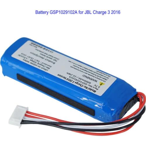 1x New Replacement GSP1029102A 6000mah Battery for JBL Charge 3 2016 Version Speaker battery