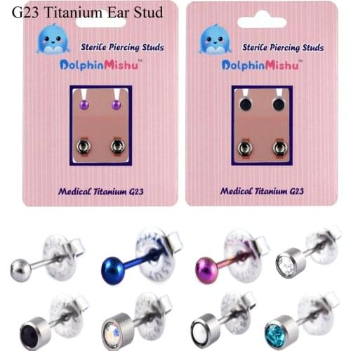 2pcs G23 Titanium Ear Stud Earrings Helix Tragus Cartilage Piercing With Birthstone CZ Gem, Pearl Ear Stud Body Jewelry