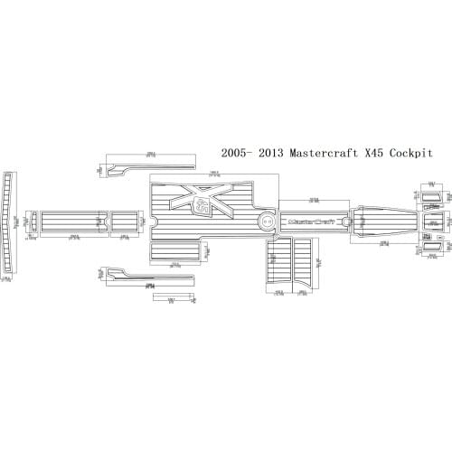 2005 - 2013 Mastercraft X45 Cockpit Pad Boat EVA Teak Decking 1/4" 6mm