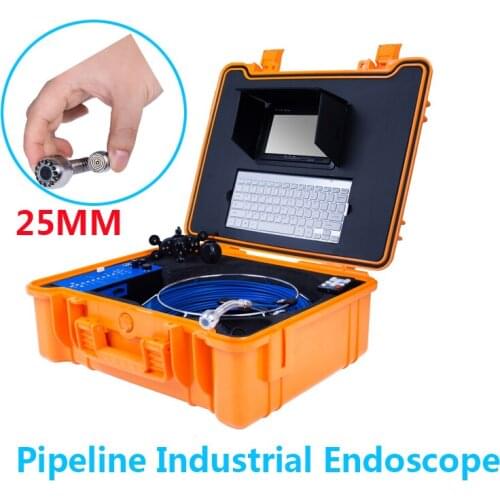 25MM Camera Head 7Inch Display Screen 20M Cable Pipeline Industrial Endoscope With 12V4500MA Lithium Battery And Keyboard