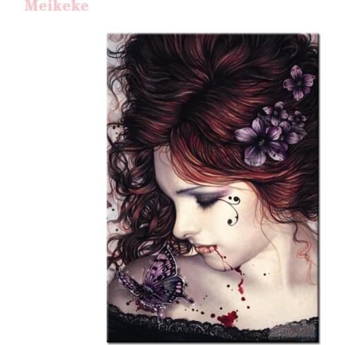 5D DIY Full Round Diamond Painting Victoria Frances Vampires 3D Embroidery Cross Stitch Rhinestone Mosaic Home Decor