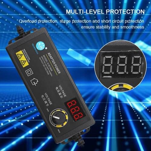 3-36V 60W Power Adapter Adjustable Voltage Adapter LED Display Switching Power Supply EU Plug for LED Light Strip Motor