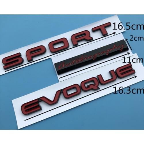Car Styling Trunk Sticker SPORT EVOQUE Letters Emblem Bar Logo for Land Range Rover SV Autobiography ULTIMATE Edition Bar Badge
