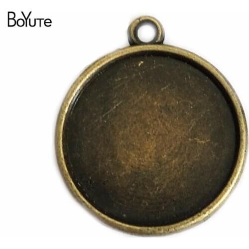BoYuTe (100 Pieces/Lot) 18MM Cabochon Base Vintage Jewelry Accessories Parts Alloy Material Antique Bronze Round Tray Pendant