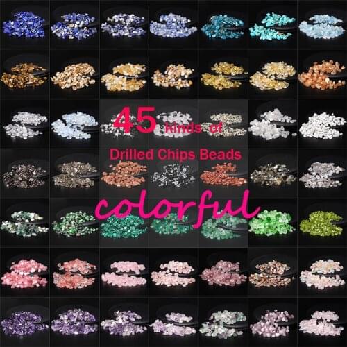 Factory Price 5-8mm Mix Color Drilled Stone Beads Natural Lapis Lazuli Opal Crystal Beads Irregular Chips Bead Jewelry Finding