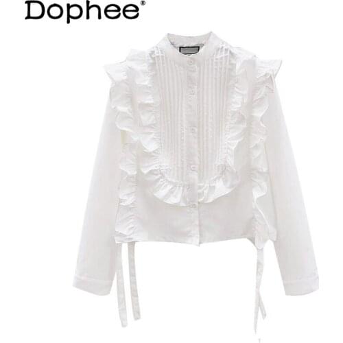 Блузки с воротником стойка Dophee China At AliExpress