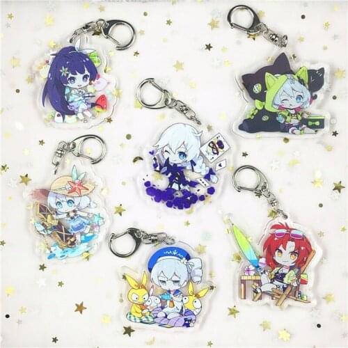 10 pcs/lot Anime Honkai Impact 3 Acrylic Keychain Toy Honkai Impact 3 Bag Pendant Double sided keyring Gifts