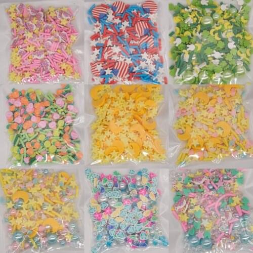 Mixed Polymer Clay Slices Resin Pearl Beads Sprinkles For Slimes Filling Resin Epoxy DIY Filler Christmas Halloween Accessories