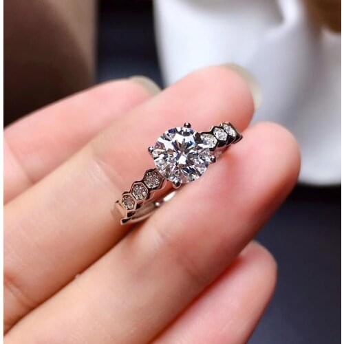 Crackling moissanite gemstone ring for women jewelry engagement ring for wedding 925 sterling silver ring birthday New Year gift