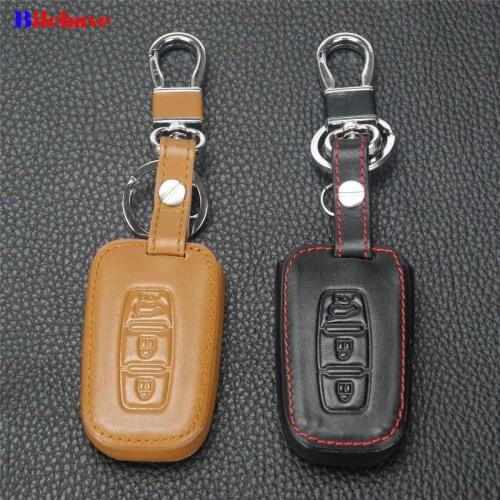 Bilchave 3 Button Hand-stitched leather Remote Car Case Cover Fob For Kia Sportage K2 K5 Sorento Sportage R Soul Cadenza Leather