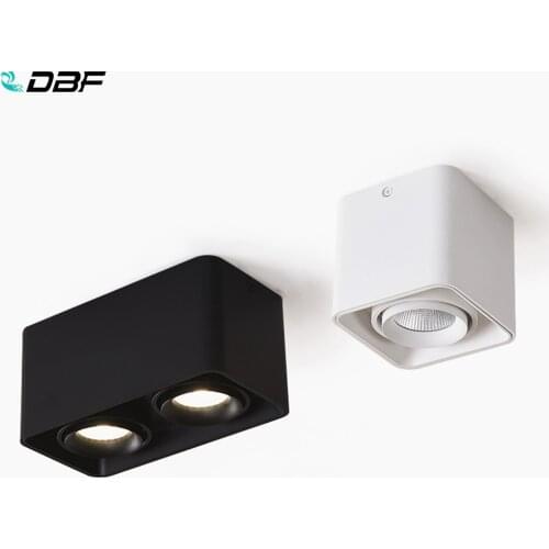[DBF]Square White/Black No-Cut Surface Mounted Ceiling Downlight High Power 10W 12W 20W 24W Ceiling Spot Light 3000K/4000K/6000K