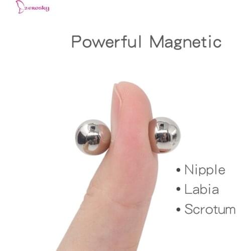 Metal Breast Nipple Clamps Magnetic Nipple Ball Adult Flirting Games Stimulator Papilla Clip Balls Sex Vaginal Balls Sex Toys