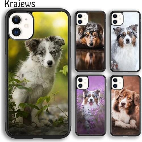 Krajews Australian Shepherd Puppy Dog Soft Phone Case Cover For iPhone 5 SE 6s 7 8 plus X XR XS 11 12 pro max Samsung S8 S9 S10