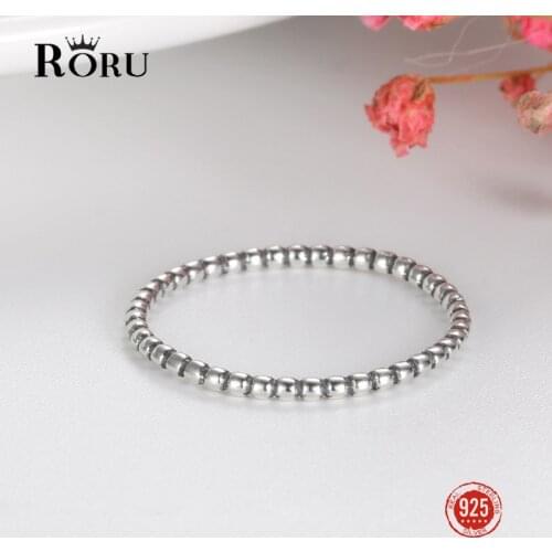 Real 100% 925 Sterling Silver Ring Small Round Beads Finger Rings for Women Luxury Fine Jewelry Finger Rings Gift