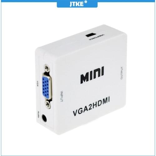 Video Converter HD 1080P Mini adpater 3.5mm Jack Audio Output HDMI-compatible to VGA Adapter Connector For Laptop to HDTV