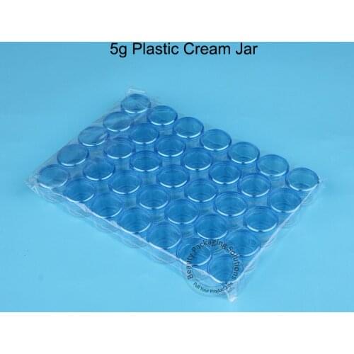 70pcs/Lot Wholesale Empty 5g Plastic Cream Jar Blue 5ml Lid Small Women Cosmetic Pot Eyeshadow Mini Sample Vial Refillable